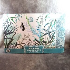 Michel Design Works Ocean Tide 25 Paper Placemats PM352  Seaside Nautical